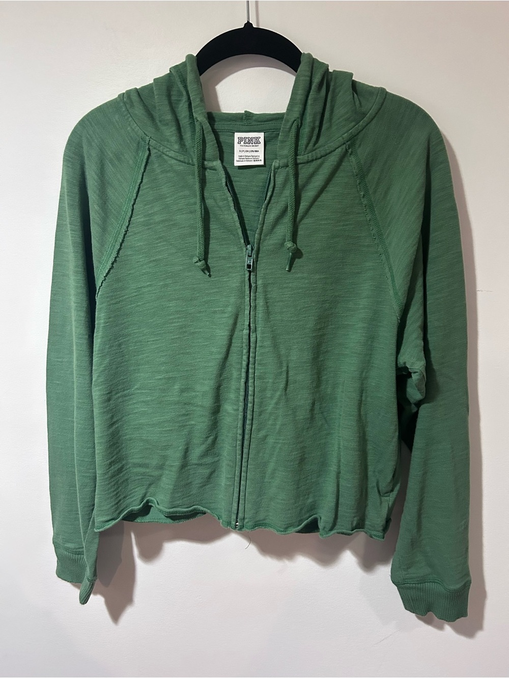 PINK Victoria's Secret Green Full-Zip Hoodie